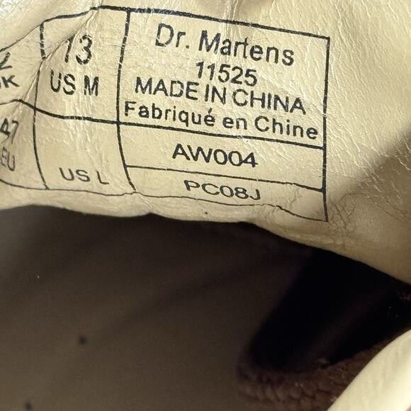 Dr. Martens 11525 Mens Shoes Tan Brown Leather Boots Size 13 M - Picture 3 of 6